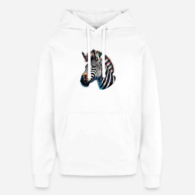 Zebra - Oversized Unisex Hoodie by Stanley/Stella - white
