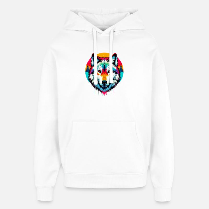 Wolf - Oversized Unisex Hoodie by Stanley/Stella - white