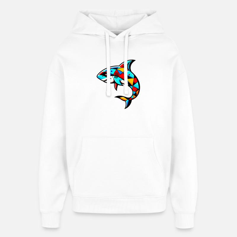 Requin arlequin - Sweat à capuche unisexe Stanley/Stella Oversized - blanc