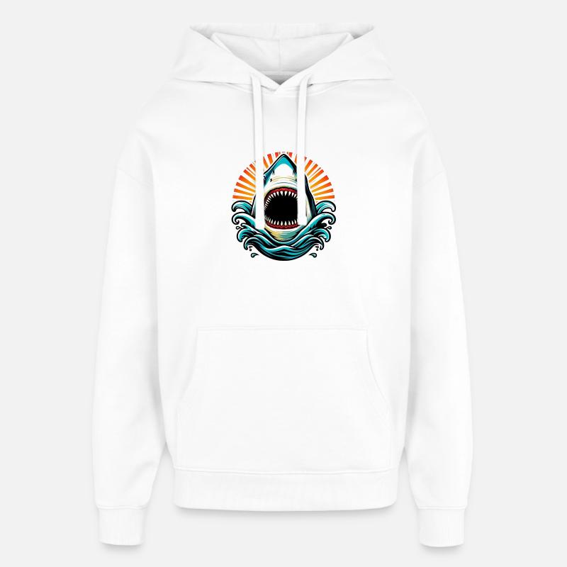 Requin - Sweat à capuche unisexe Stanley/Stella Oversized - blanc
