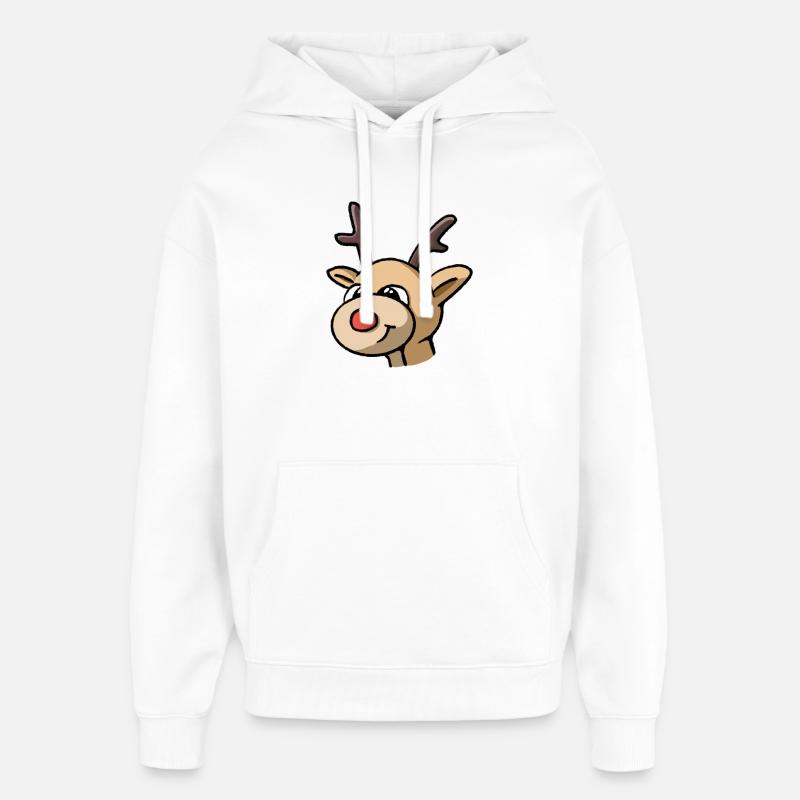 Renne Rudolf - Sweat à capuche unisexe Stanley/Stella Oversized - blanc