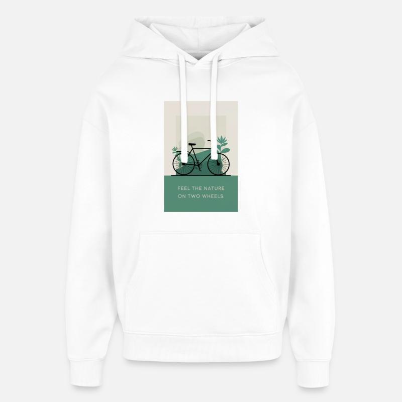 Ressentez la nature sur deux roues - Sweat à capuche unisexe Stanley/Stella Oversized - blanc