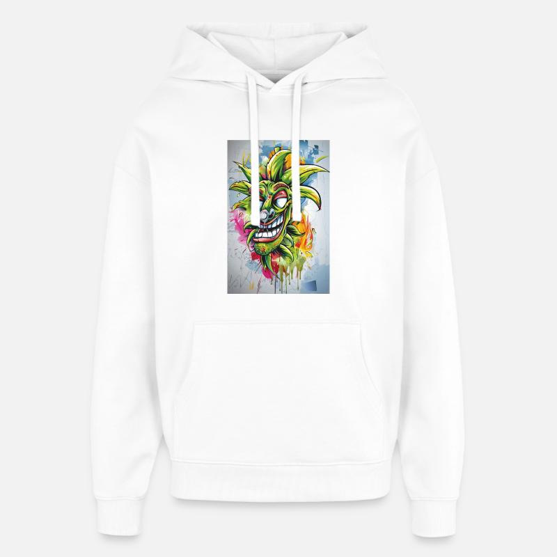 Graffiti Bouffon Ananas - Sweat à capuche unisexe Stanley/Stella Oversized - blanc