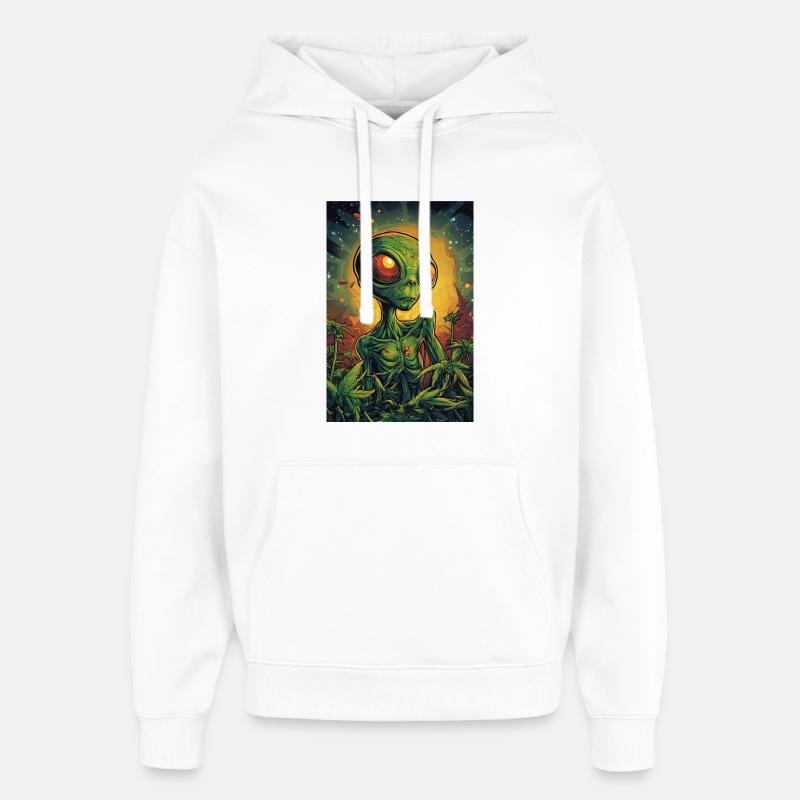 Œil néon extraterrestre de la jungle - Sweat à capuche unisexe Stanley/Stella Oversized - blanc