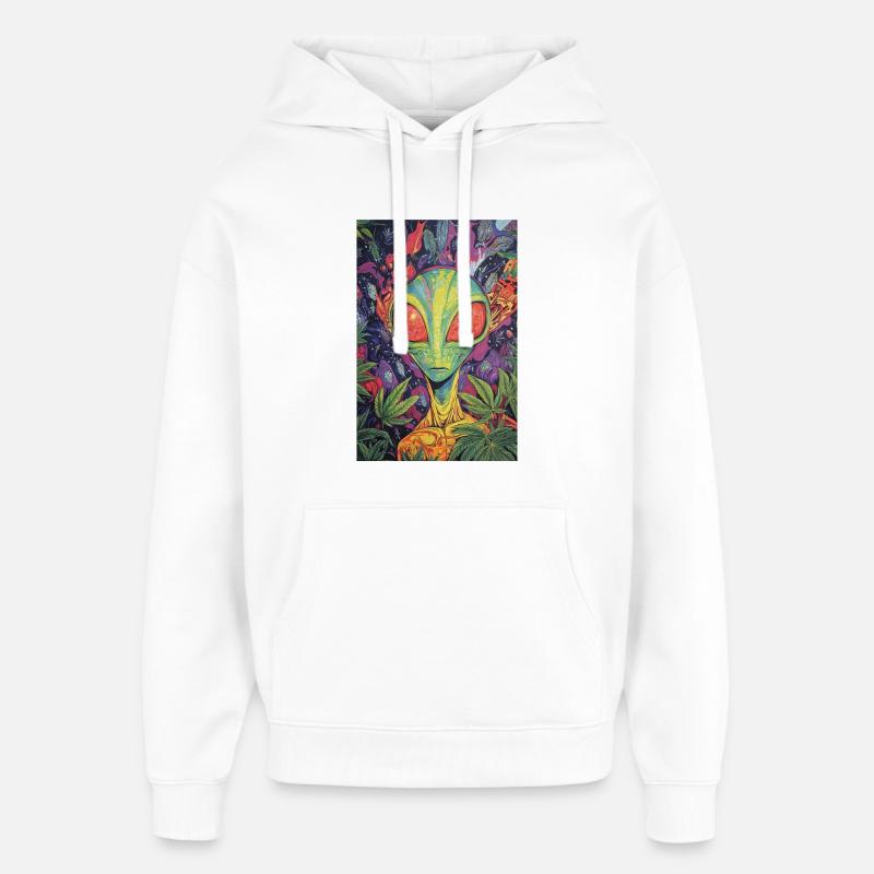 Psychedelischer Alien NeonDschungel - Oversized Unisex Hoodie von Stanley/Stella - Weiß