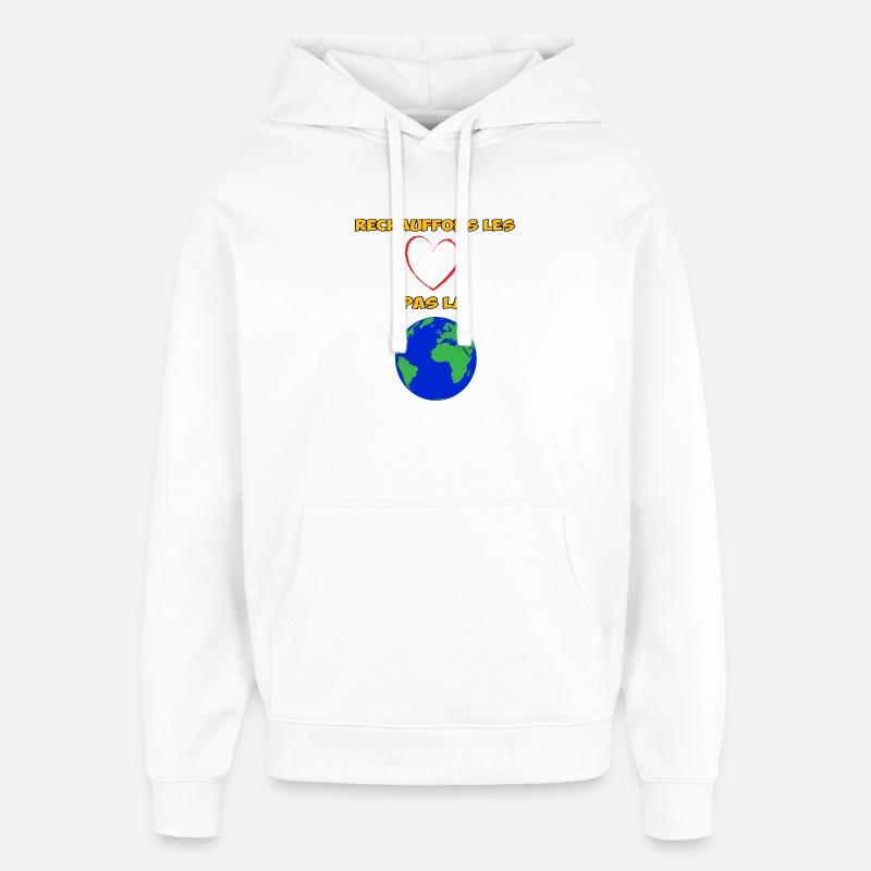 Réchauffons les coeurs - Sweat à capuche unisexe Stanley/Stella Oversized - blanc