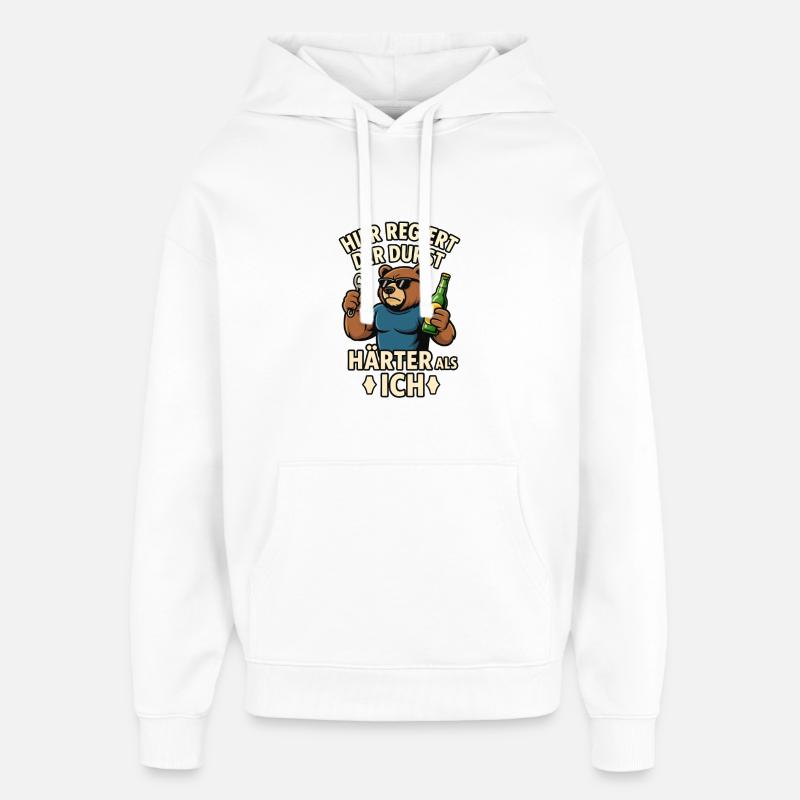Durstbär - Härter als ich - Oversized Unisex Hoodie von Stanley/Stella - Weiß