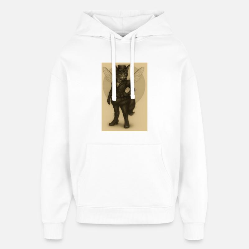 Dame Steamcat - Sweat à capuche unisexe Stanley/Stella Oversized - blanc