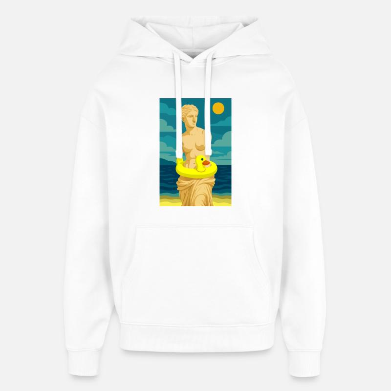 La Vénus (à la plage) - Sweat à capuche unisexe Stanley/Stella Oversized - blanc