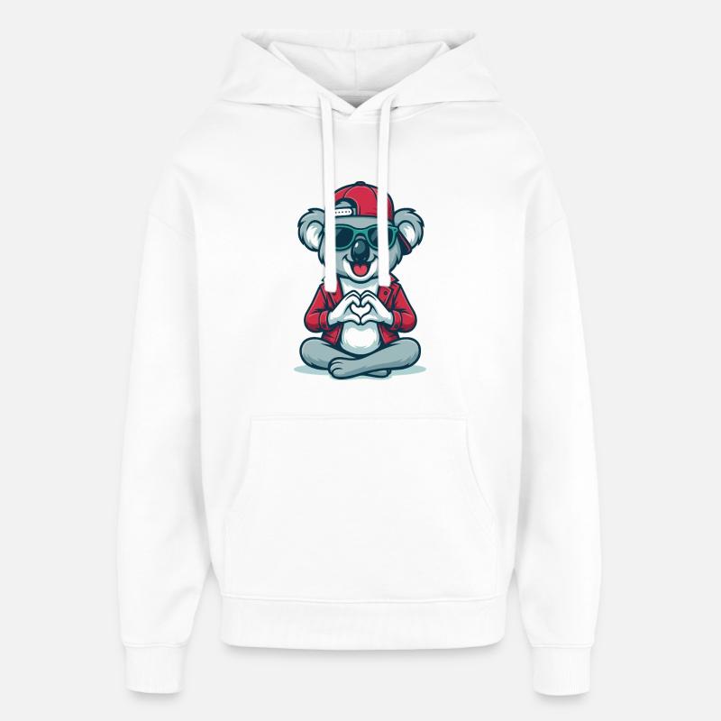 Chill Heart Koala - Sweat à capuche unisexe Stanley/Stella Oversized - blanc