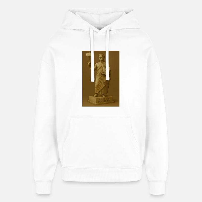 Statue moderne avec smartphone et calendrier - Sweat à capuche unisexe Stanley/Stella Oversized - blanc