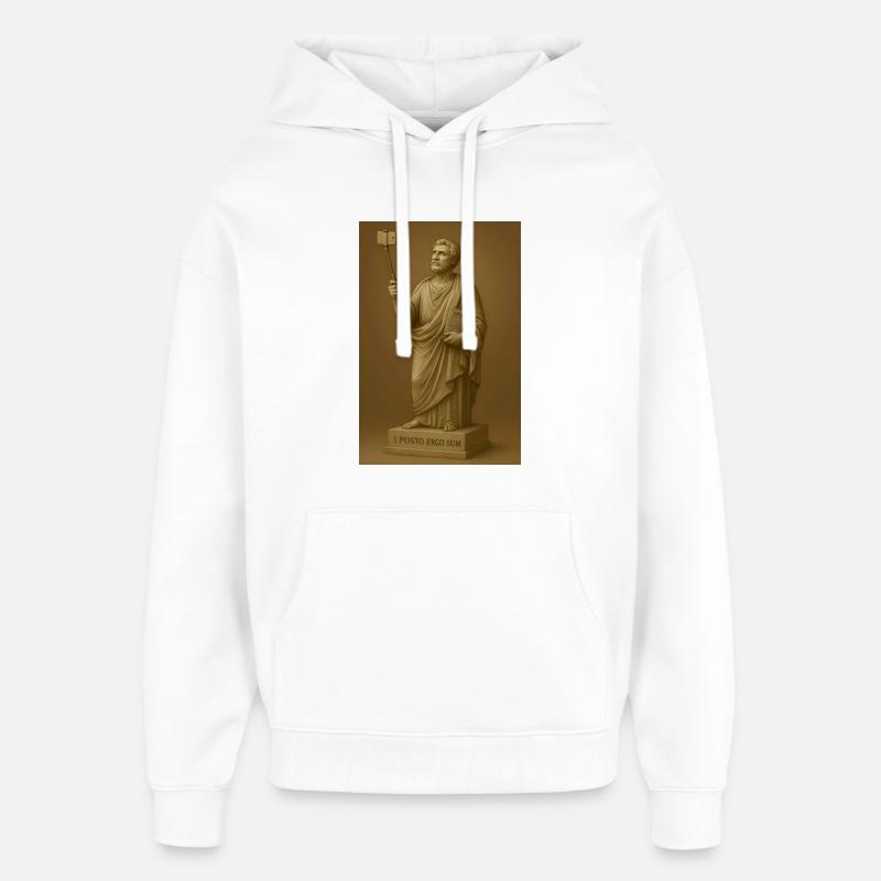 Philosophe baroque avec perche à selfie - Sweat à capuche unisexe Stanley/Stella Oversized - blanc
