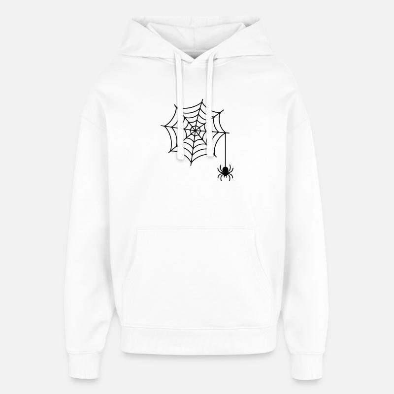 Toile d’araignée avec silhouette d’araignée - Sweat à capuche unisexe Stanley/Stella Oversized - blanc