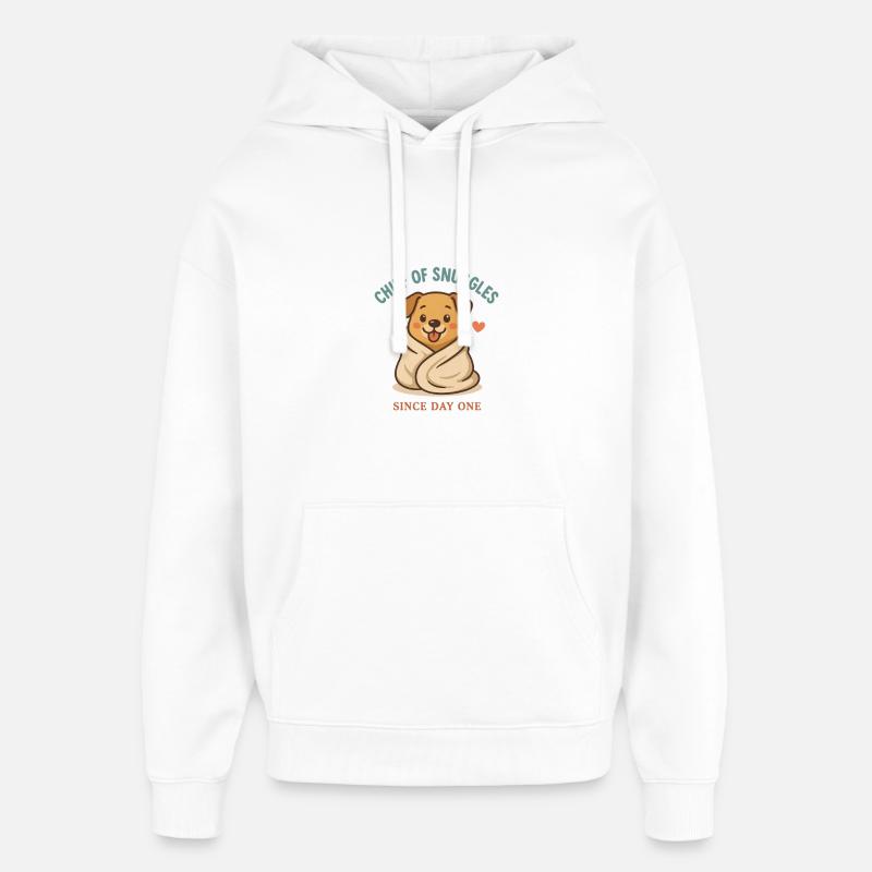 Chien avec du cœur - Sweat à capuche unisexe Stanley/Stella Oversized - blanc