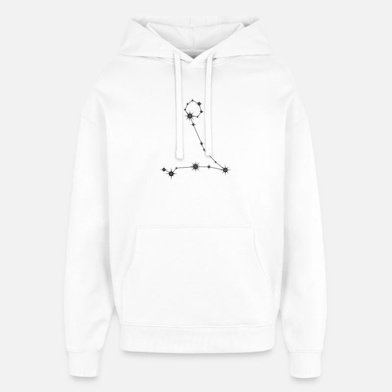 Fische Sternbild Sternzeichen Schwarz & Grau - Oversized Unisex Hoodie von Stanley/Stella - Weiß