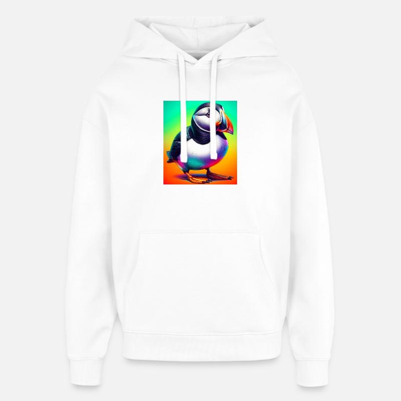 macareux - Sweat à capuche unisexe Stanley/Stella Oversized - blanc