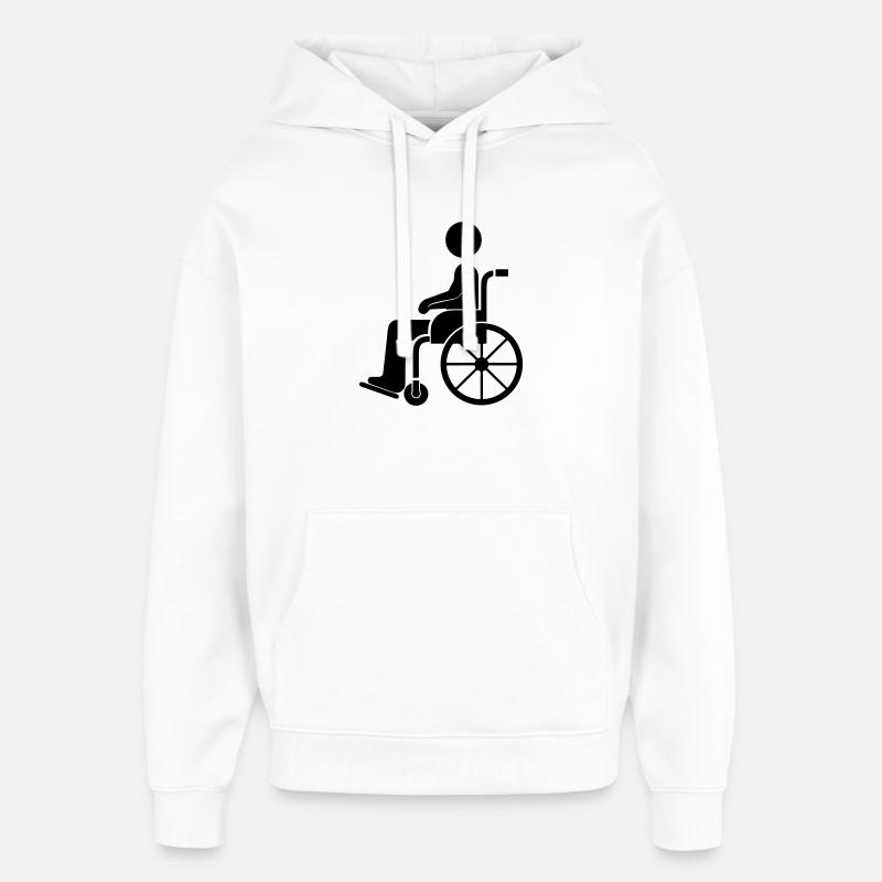Icône du fauteuil roulant - Sweat à capuche unisexe Stanley/Stella Oversized - blanc