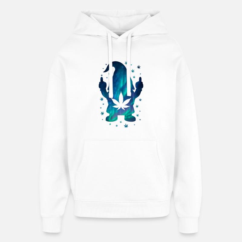 Nain galactique avec motif de cannabis - Sweat à capuche unisexe Stanley/Stella Oversized - blanc