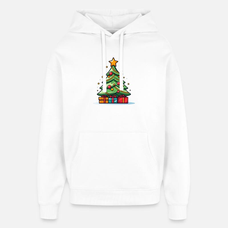 Lebendiger Weihnachtsbaum mit Geschenkpracht - Oversized Unisex Hoodie von Stanley/Stella - Weiß