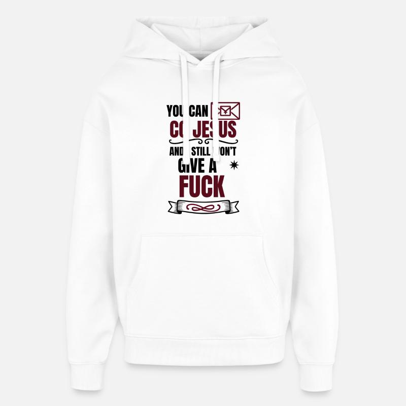 Dicton effronté Design - No F*** Given - Sweat à capuche unisexe Stanley/Stella Oversized - blanc