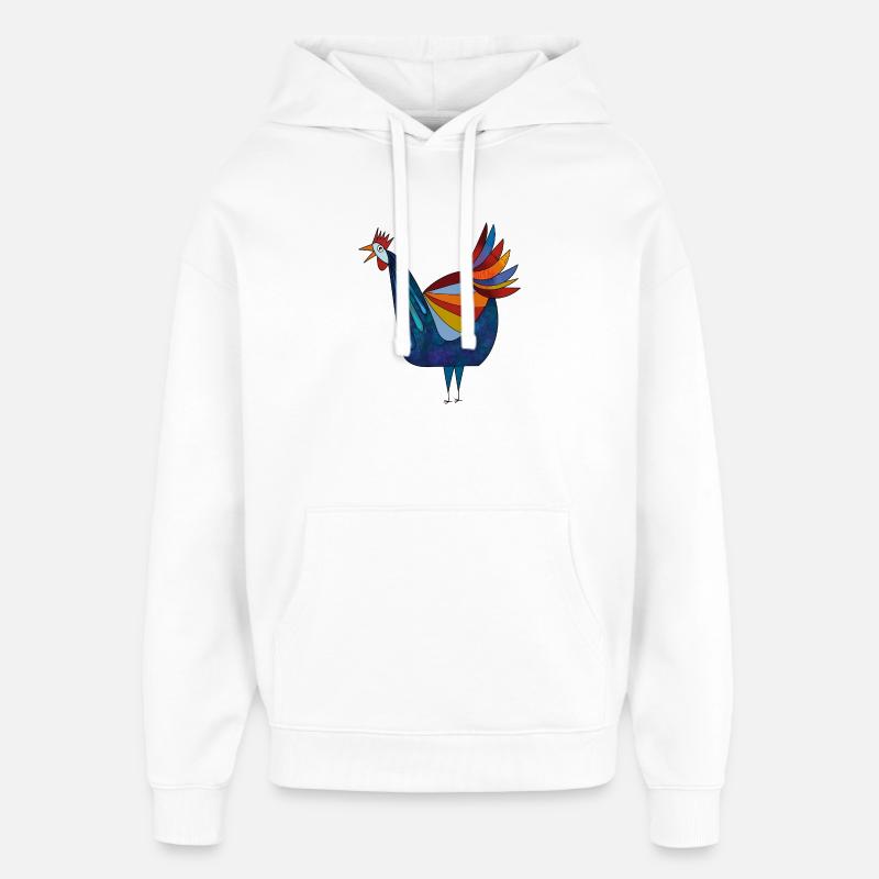 Høne - Hættetrøje unisex Stanley/Stella Oversized - hvid