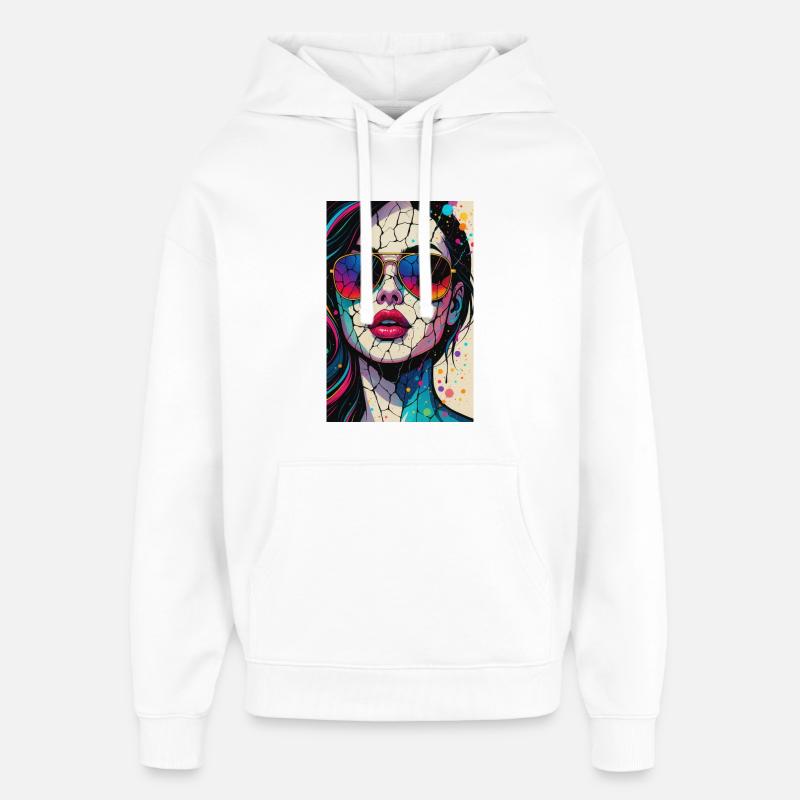 SUGARCRASH_NEON_6000x9000 - Sweat à capuche unisexe Stanley/Stella Oversized - blanc