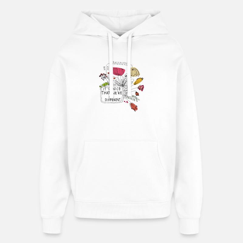 Fleurs Fleurs - Sweat à capuche unisexe Stanley/Stella Oversized - blanc