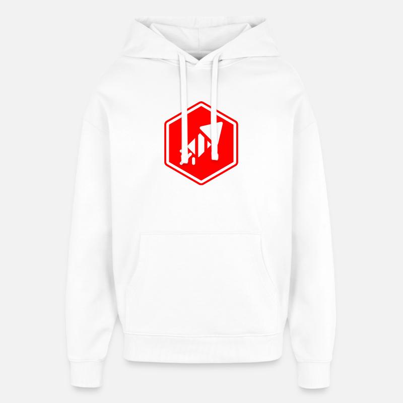 Motif géométrique abstrait en rouge - Sweat à capuche unisexe Stanley/Stella Oversized - blanc