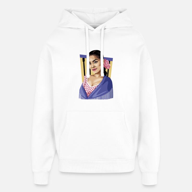 Essence andalouse - Sweat à capuche unisexe Stanley/Stella Oversized - blanc