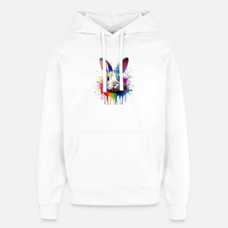Voile de couleur lapin - Sweat à capuche unisexe Stanley/Stella Oversized - blanc