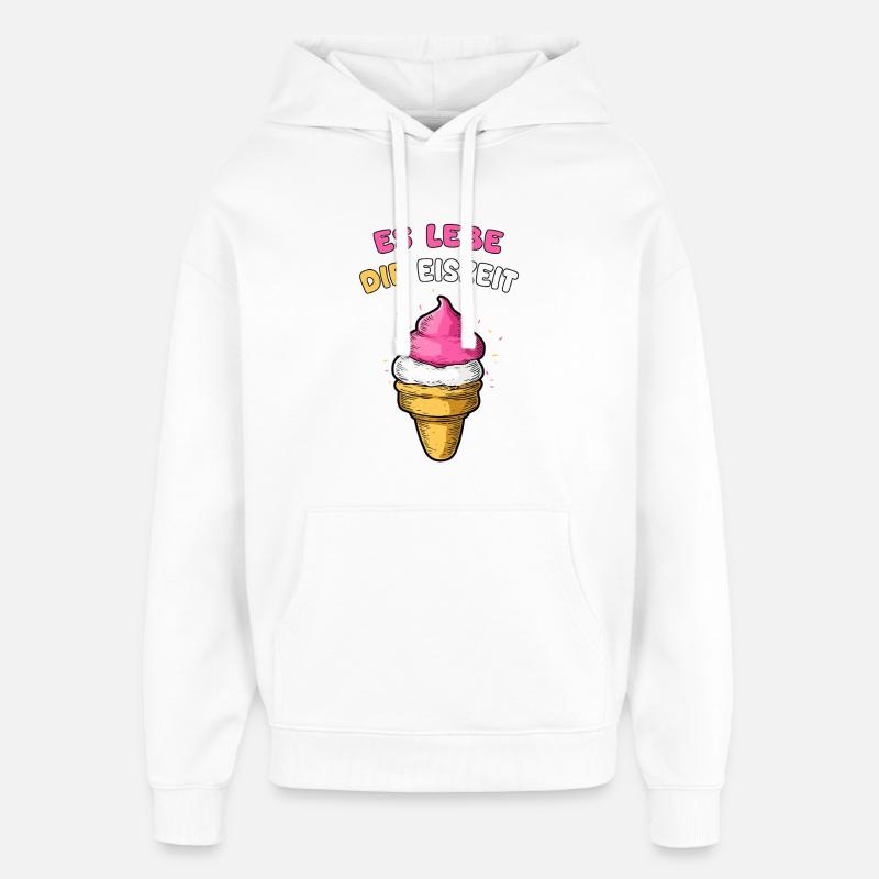 Es lebe die Eiszeit mit Eiscreme - Oversized Unisex Hoodie von Stanley/Stella - Weiß