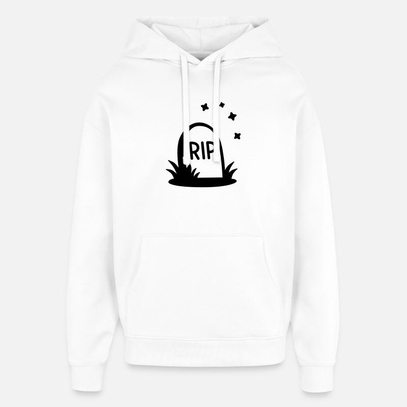 RIP Halloween Tombstone Silhouette - Sweat à capuche unisexe Stanley/Stella Oversized - blanc