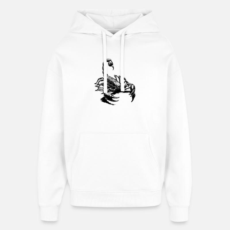 Noir Scorpion - Sweat à capuche unisexe Stanley/Stella Oversized - blanc