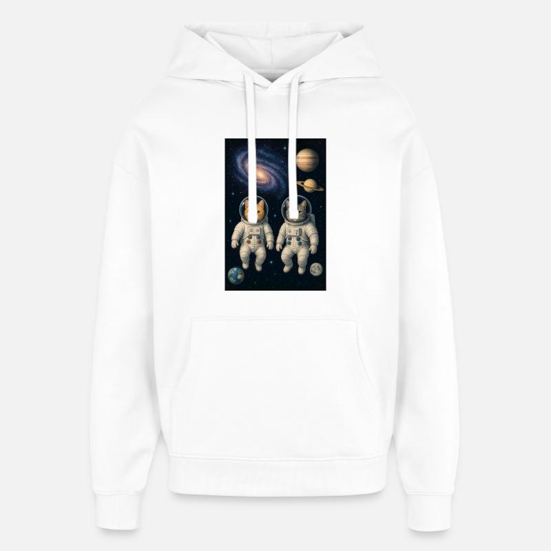 félin - Sweat à capuche unisexe Stanley/Stella Oversized - blanc