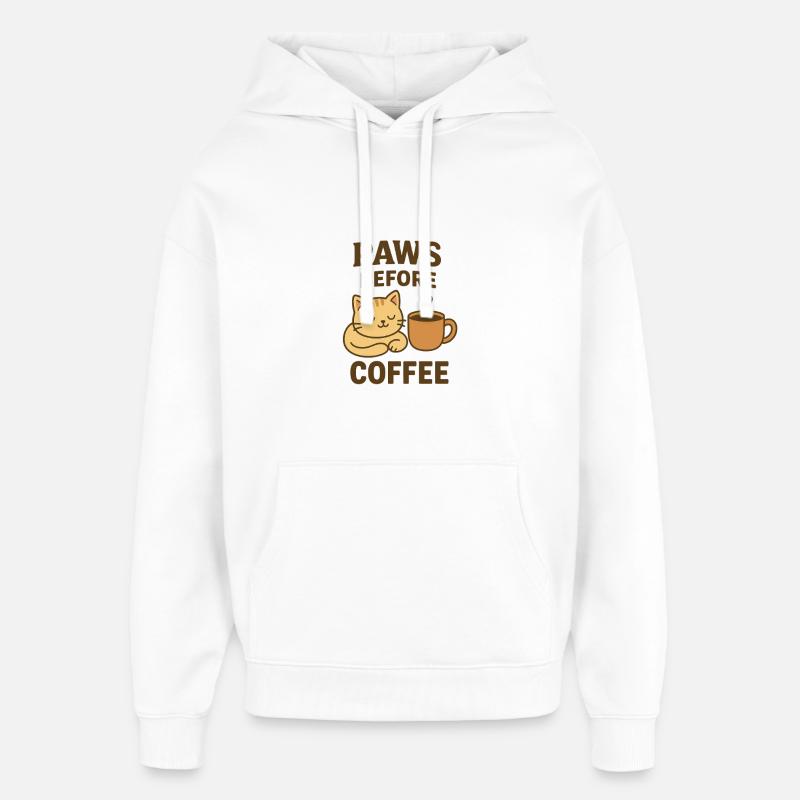 pattes avant le café - Sweat à capuche unisexe Stanley/Stella Oversized - blanc