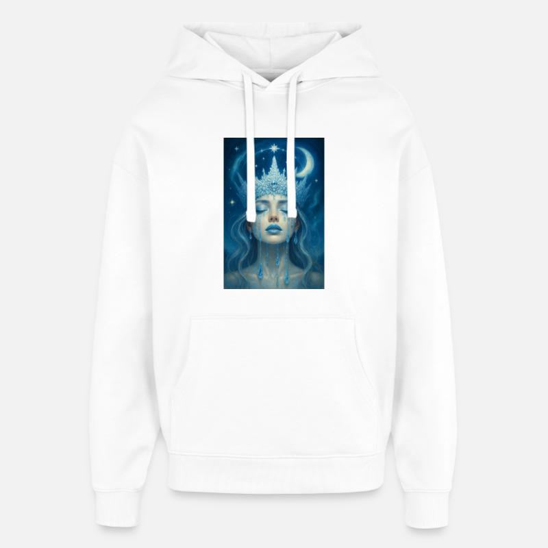 Reine de la lune glacée - Sweat à capuche unisexe Stanley/Stella Oversized - blanc