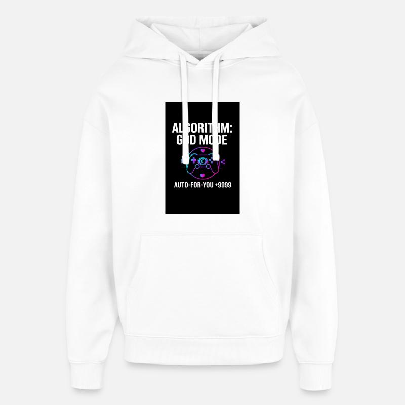 Algorithm God Mode - Oversized Unisex Hoodie by Stanley/Stella - white
