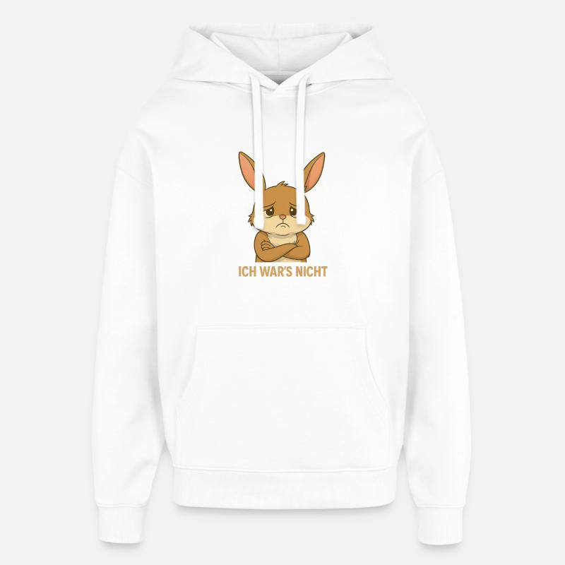 Ce n’était pas moi lapin - Sweat à capuche unisexe Stanley/Stella Oversized - blanc