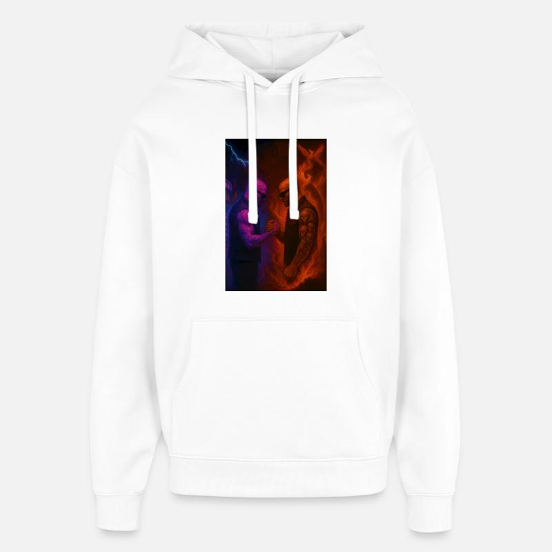 Feuer gegen Eis Duell der Elemente - Oversized Unisex Hoodie by Stanley/Stella - white