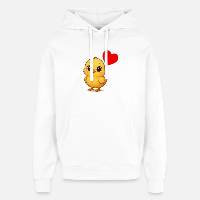 Cœur de poussin coincé - Sweat à capuche unisexe Stanley/Stella Oversized - blanc