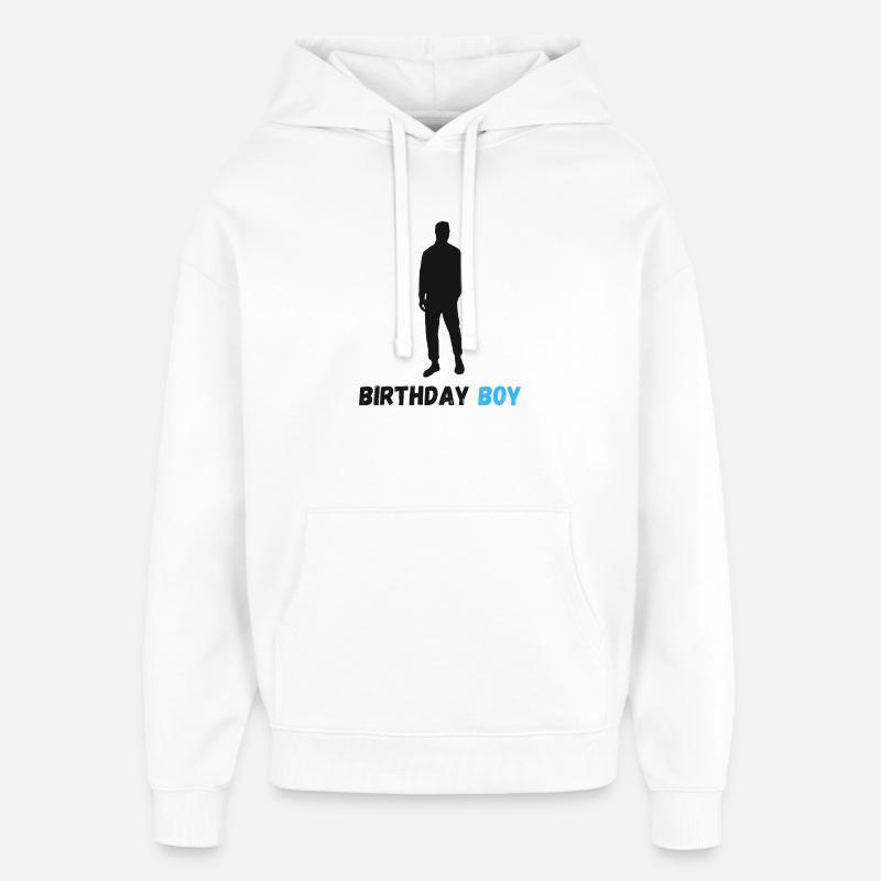 Silhouette de garçon d’anniversaire - Sweat à capuche unisexe Stanley/Stella Oversized - blanc