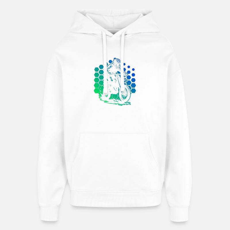 Message clair du motocross - Sweat à capuche unisexe Stanley/Stella Oversized - blanc