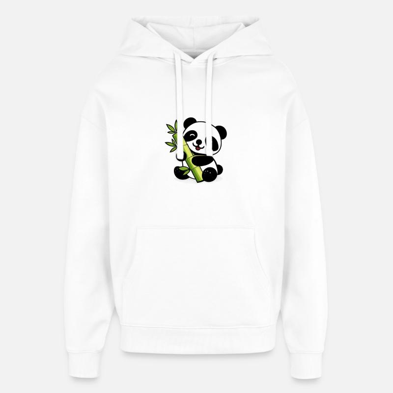 Panda Bambou Lime Doux - Sweat à capuche unisexe Stanley/Stella Oversized - blanc