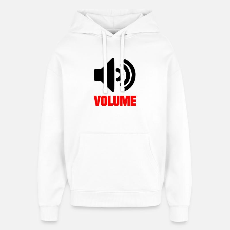 Volume des haut-parleurs - Sweat à capuche unisexe Stanley/Stella Oversized - blanc