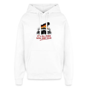 Flammen über Straßenallee - Oversized Unisex Hoodie von Stanley/Stella - Weiß - Vorne - AI Model Female 172 light (172cm) & AI Model Male 185 light (185cm)