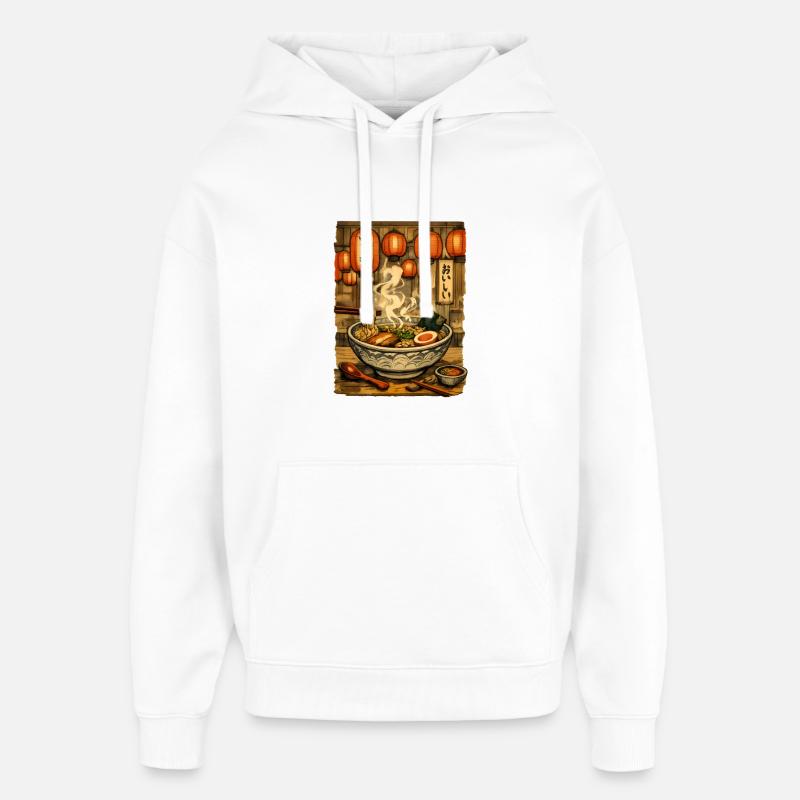 Soupe ramen aux nouilles - Sweat à capuche unisexe Stanley/Stella Oversized - blanc