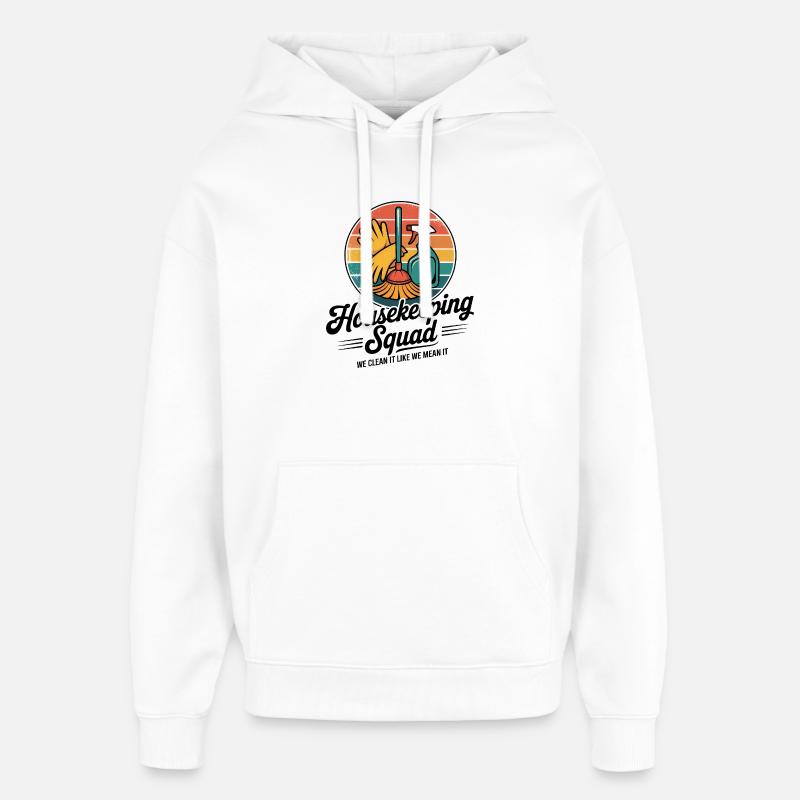 Conception de nettoyage amusante - Sweat à capuche unisexe Stanley/Stella Oversized - blanc