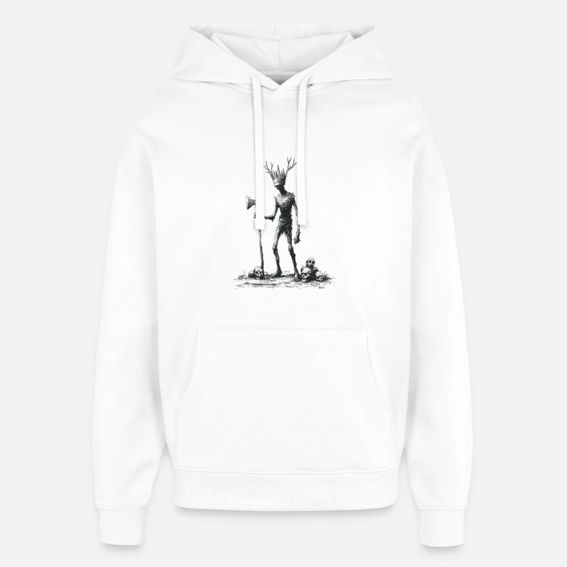 Waldgeist mit Axt - Sweat à capuche unisexe Stanley/Stella Oversized - blanc