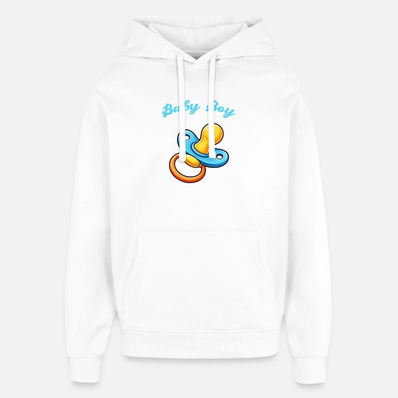 Bébé Dessin animé Tétine - Sweat à capuche unisexe Stanley/Stella Oversized - blanc