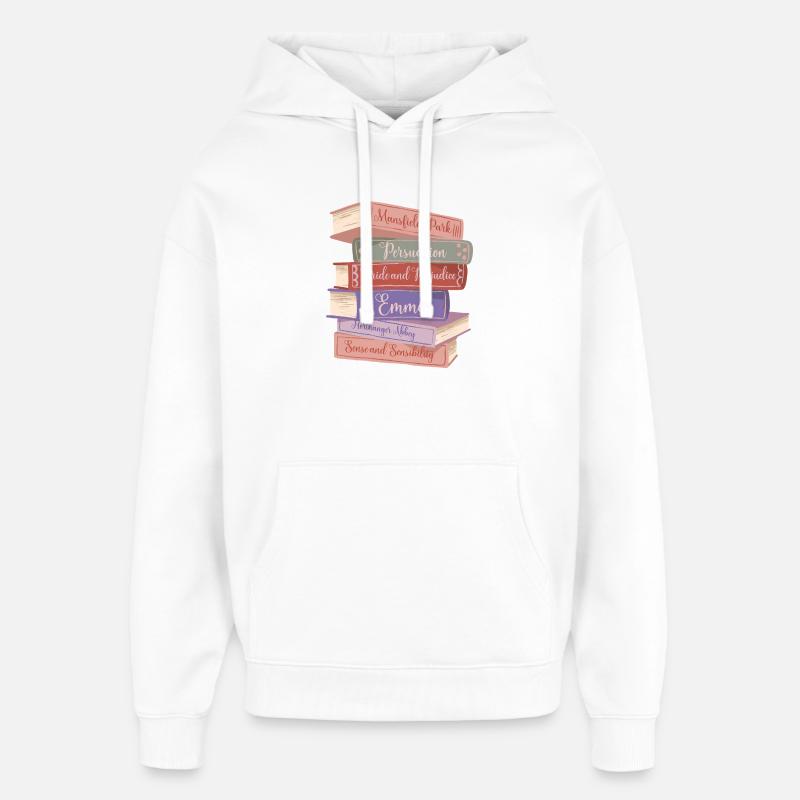 Les romans V de Jane Austen - Sweat à capuche unisexe Stanley/Stella Oversized - blanc